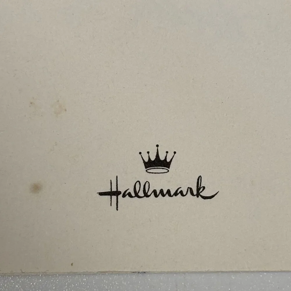 Vintage Hallmark Girl Kitty Cat Greeting Card Letter 1955 Handwritten Letter Art